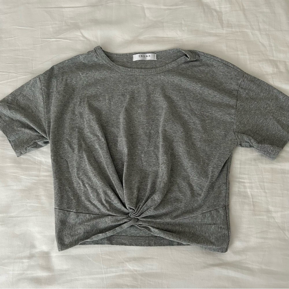 Grey Tied Tshirt
